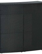 vidaXL Градинска бар маса черна 120x55x110 см полиратан