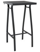 vidaXL Градинска бар маса черна 60x60x110 см закалено стъкло