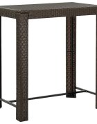 vidaXL Градинска бар маса кафява 100x605x1105 см полиратан