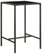 vidaXL Градинска бар маса кафява 70x70x110 см полиратан и стъкло