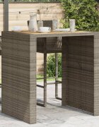 vidaXL Градинска бар маса с плот акация сив 105x80x110 см полиратан