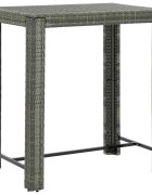 vidaXL Градинска бар маса сива 100x605x1105 см полиратан