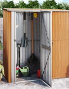 vidaXL Градинска барака 1805x97x2095 см поцинкована стомана дървен вид