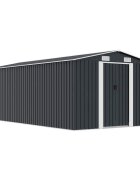 vidaXL Градинска барака 257x489x181 см метал антрацит