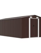 vidaXL Градинска барака 257x489x181 см метал кафява