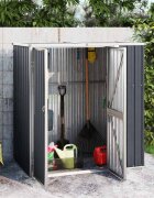 vidaXL Градинска барака антрацит 161x89x161 см поцинкована стомана