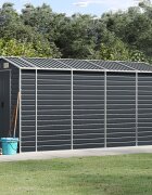 vidaXL Градинска барака антрацит 191x385x198 см поцинкована стомана
