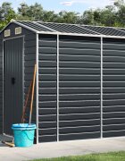 vidaXL Градинска барака антрацит 191x470x198 см поцинкована стомана
