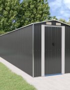 vidaXL Градинска барака антрацит 192x1021x223 см поцинкована стомана