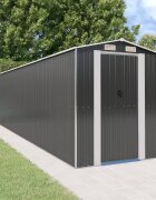 vidaXL Градинска барака антрацит 192x772x223 см поцинкована стомана