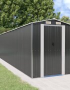 vidaXL Градинска барака антрацит 192x938x223 см поцинкована стомана
