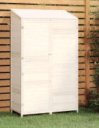 vidaXL Градинска барака бяла 102x52x1745 см чамово дърво масив