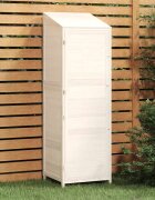 vidaXL Градинска барака бяла 55x52x1745 см чамово дърво масив