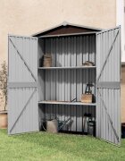 vidaXL Градинска барака кафява 116x45x175 см поцинкована стомана