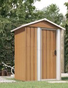 vidaXL Градинска барака кафява 126x975x177 см поцинкована стомана