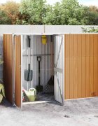 vidaXL Градинска барака кафява 225x89x161 см поцинкована стомана