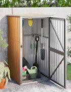 vidaXL Градинска барака кафява 88x89x161 см поцинкована стомана