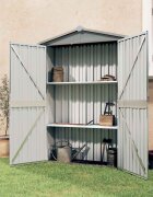 vidaXL Градинска барака сива 116x45x175 см поцинкована стомана