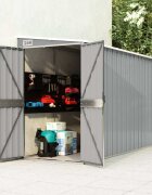 vidaXL Градинска барака сива 118x288x178 см поцинкована стомана
