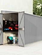vidaXL Градинска барака сива 118x382x178 см поцинкована стомана