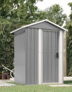vidaXL Градинска барака сива 126x975x177 см поцинкована стомана