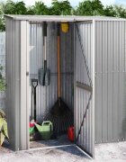 vidaXL Градинска барака сива 1805x97x2095 см поцинкована стомана