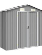vidaXL Градинска барака сива 205x129x183 см поцинкована стомана
