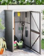 vidaXL Градинска барака сива 88x89x161 см поцинкована стомана