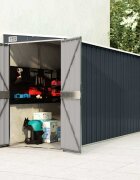vidaXL Градинска барака стенен монтаж антрацит 118x382x178 см стомана