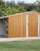 vidaXL Градинска барака светлокафяв 277x279x179 см поцинкована стомана