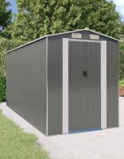 vidaXL Градинска барака светлосива 192x440x223 см поцинкована стомана