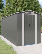 vidaXL Градинска барака светлосива 192x523x223 см поцинкована стомана