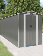vidaXL Градинска барака светлосива 192x606x223 см поцинкована стомана
