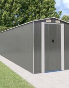 vidaXL Градинска барака светлосива 192x772x223 см поцинкована стомана