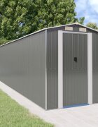 vidaXL Градинска барака светлосива 192x855x223 см поцинкована стомана