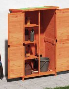 vidaXL Градинска барака за инструменти кафява 83x57x140 см бор масив