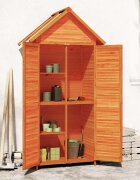 vidaXL Градинска барака за инструменти кафява 89x525x175 см бор масив