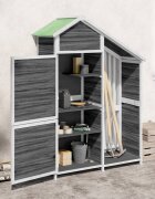 vidaXL Градинска барака за инструменти сива 120x535x170 см бор масив