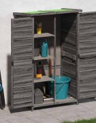 vidaXL Градинска барака за инструменти сива 83x57x140 см бор масив