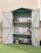 vidaXL Градинска барака зелена 116x45x175 см поцинкована стомана