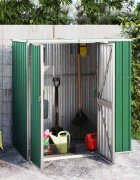 vidaXL Градинска барака зелена 161x89x161 см поцинкована стомана