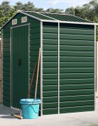 vidaXL Градинска барака зелена 191x130x198 см поцинкована стомана