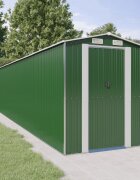 vidaXL Градинска барака зелена 192x1021x223 см поцинкована стомана