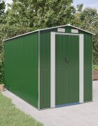 vidaXL Градинска барака зелена 192x357x223 см поцинкована стомана