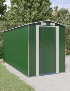 vidaXL Градинска барака зелена 192x440x223 см поцинкована стомана