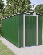 vidaXL Градинска барака зелена 192x523x223 см поцинкована стомана