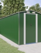 vidaXL Градинска барака зелена 192x689x223 см поцинкована стомана