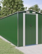 vidaXL Градинска барака зелена 192x772x223 см поцинкована стомана