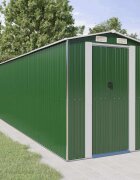 vidaXL Градинска барака зелена 192x855x223 см поцинкована стомана