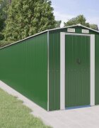 vidaXL Градинска барака зелена 192x938x223 см поцинкована стомана